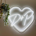 Customized Neon Wedding Sign - Initials + Heart or Circle